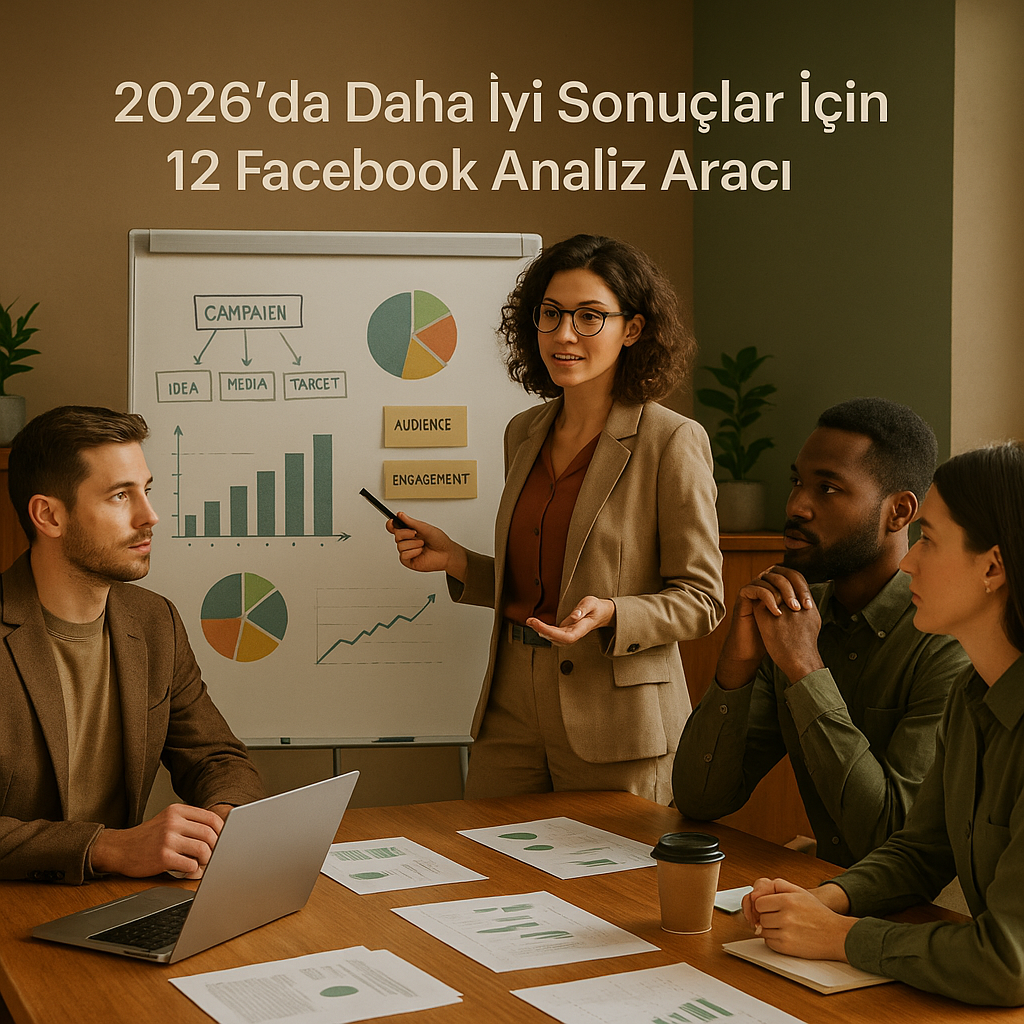 Facebook analiz grafikleri ve kampanya performans metrikleri gösteren kontrol paneli