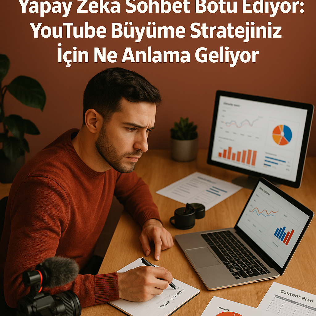 Bir yapay zeka sohbet botunun YouTube arama sonuçlarıyla etkileşimi ekran üzerinde