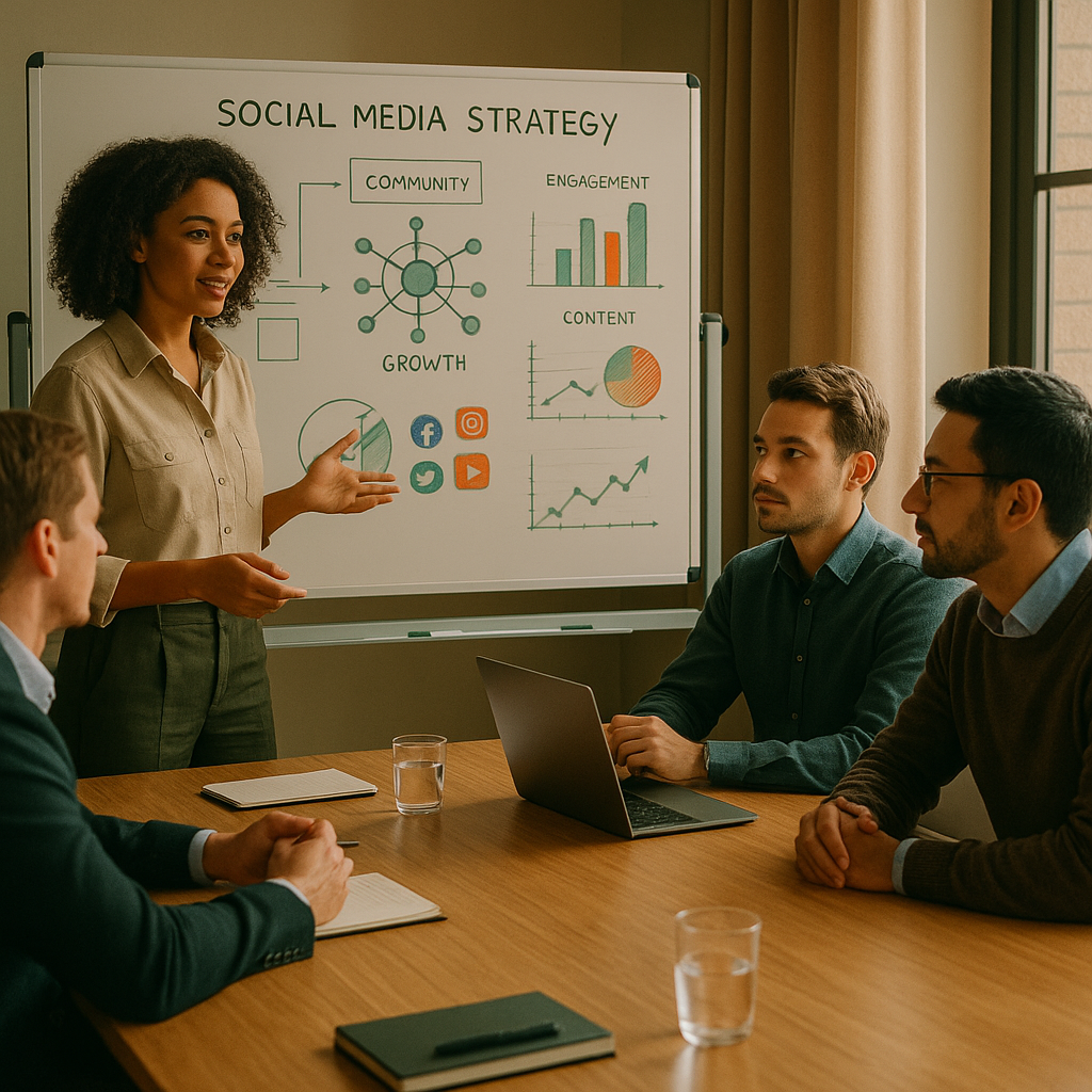 Persone impegnate sui social intorno a contenuti del brand