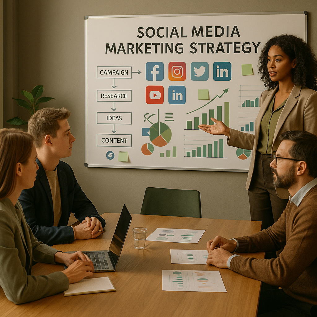 Retail brand social media strategy illustration