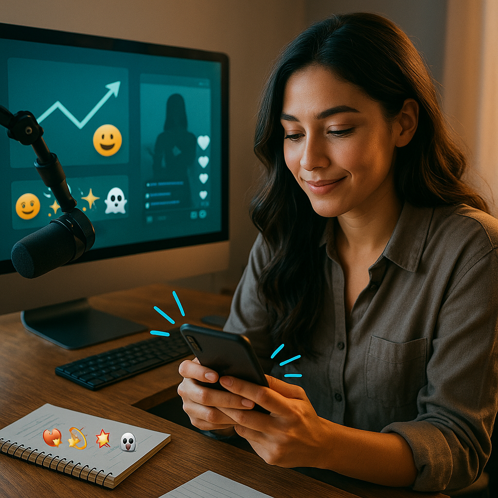 TikTok engagement strategy using emoji codes on a creator content calendar