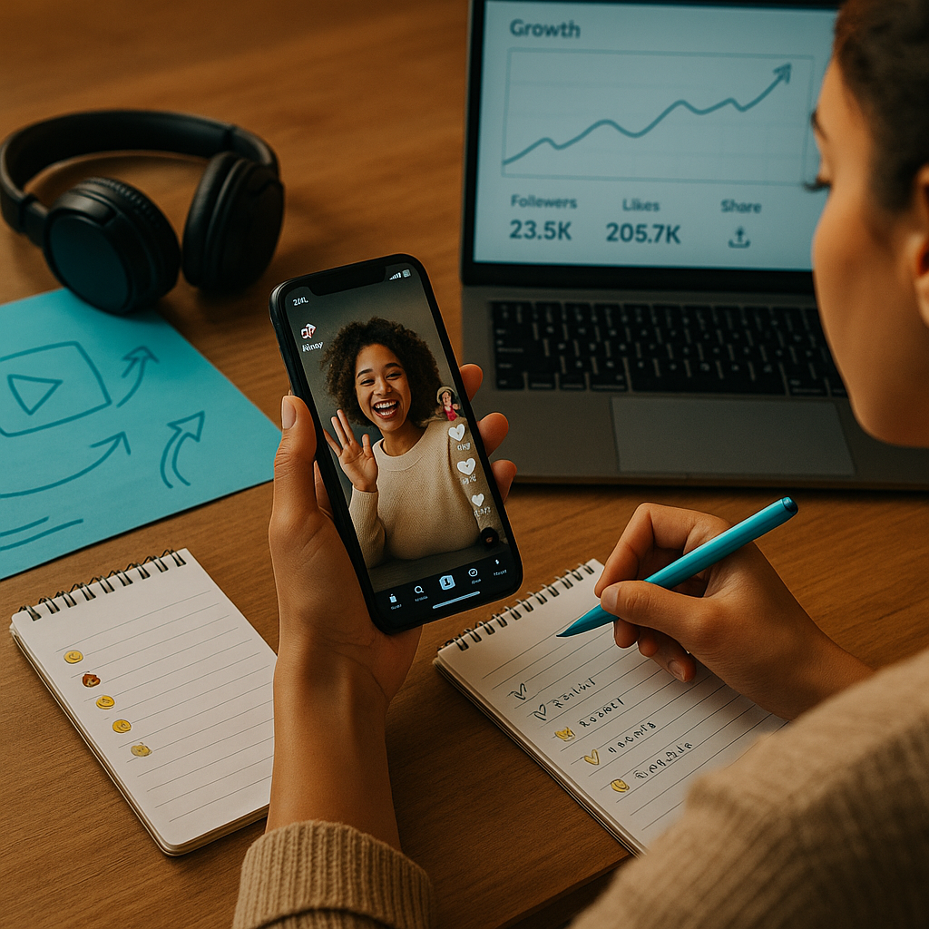 TikTok engagement strategy illustrated with emoji code examples on a smartphone screen