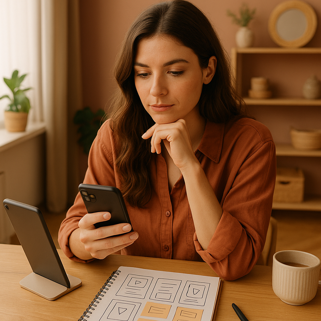 Instagram-appinterface met een camera-first functie geïnspireerd op Snapchat-achtige posting