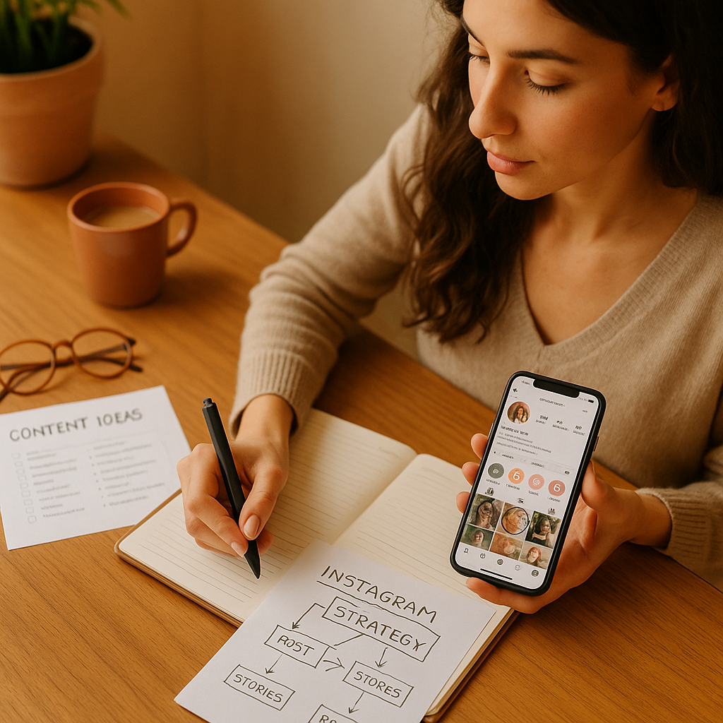 Instagram-appconcept met verdwijnende foto’s en statistieken voor creator-engagement
