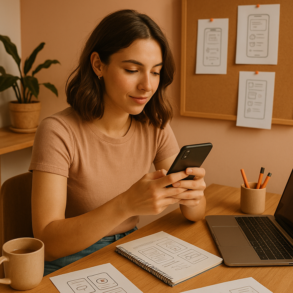Conceito de interface do Instagram com compartilhamento de fotos efêmeras no teste do Instants