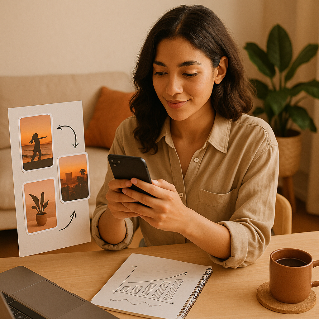 A social media manager reviewing Instagram updates and growth metrics on a laptop in 2026.