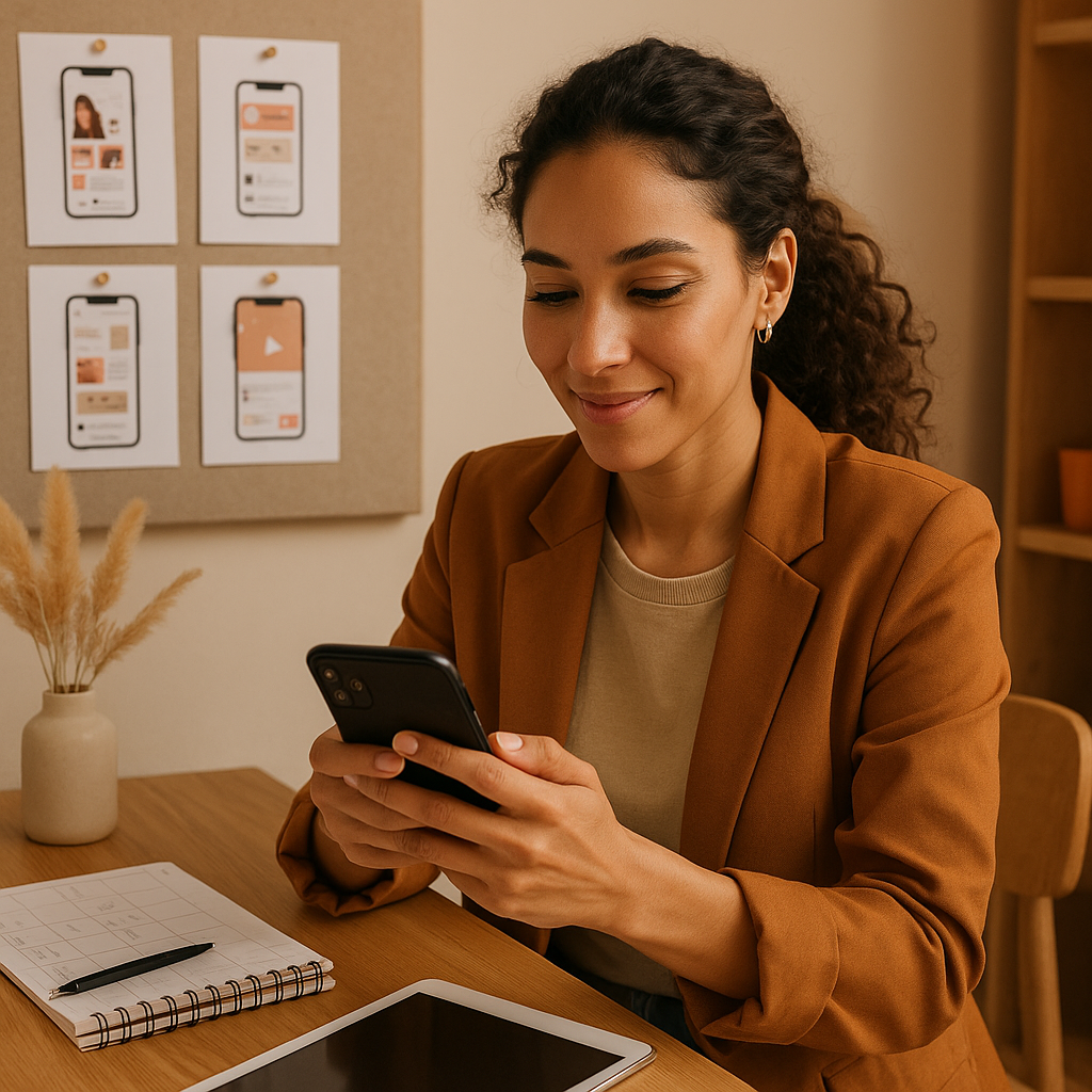 Threads live chat conversation interface shown on a mobile device for social media marketers