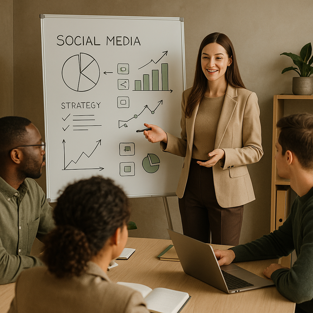 Een diverse groep millennials die betrokken is bij sociale media op mobiele apparaten