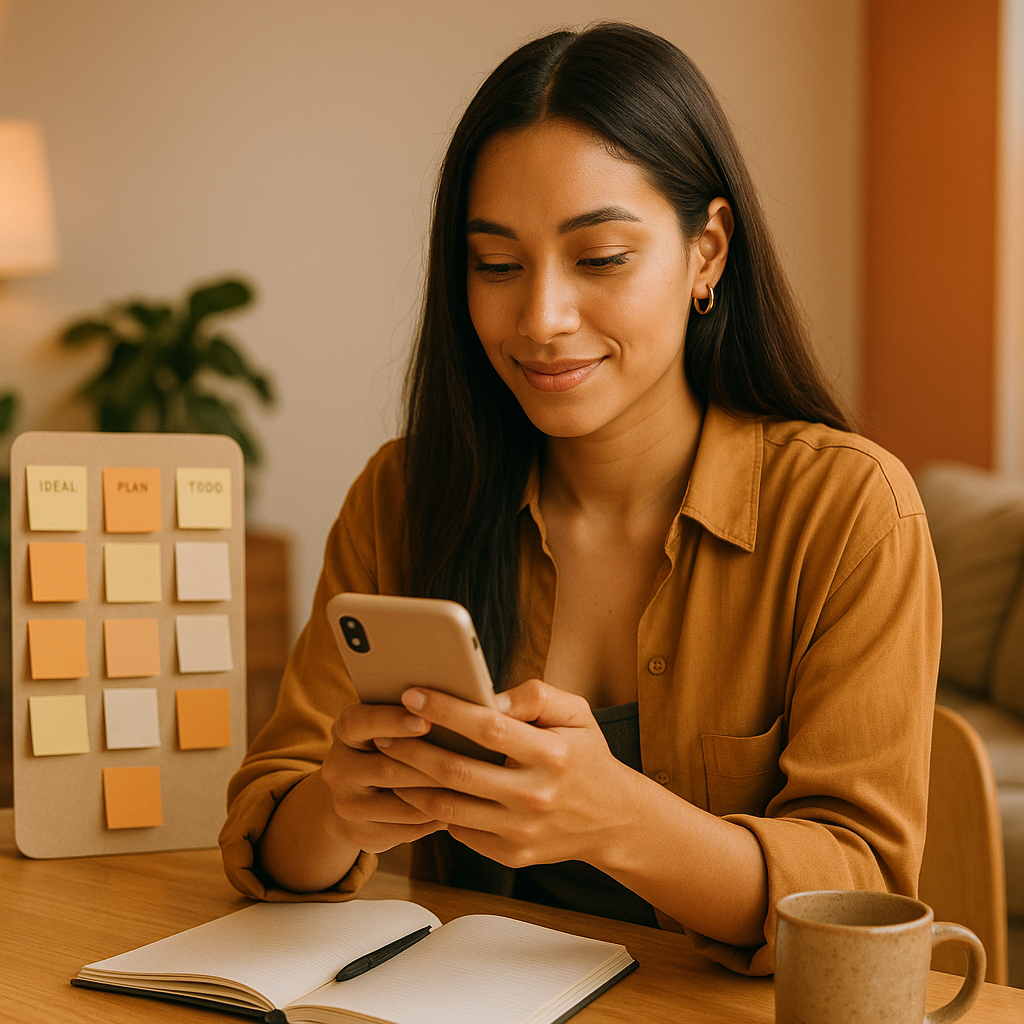 Tela de smartphone com Notas do Instagram empilhadas com mensagens curtas