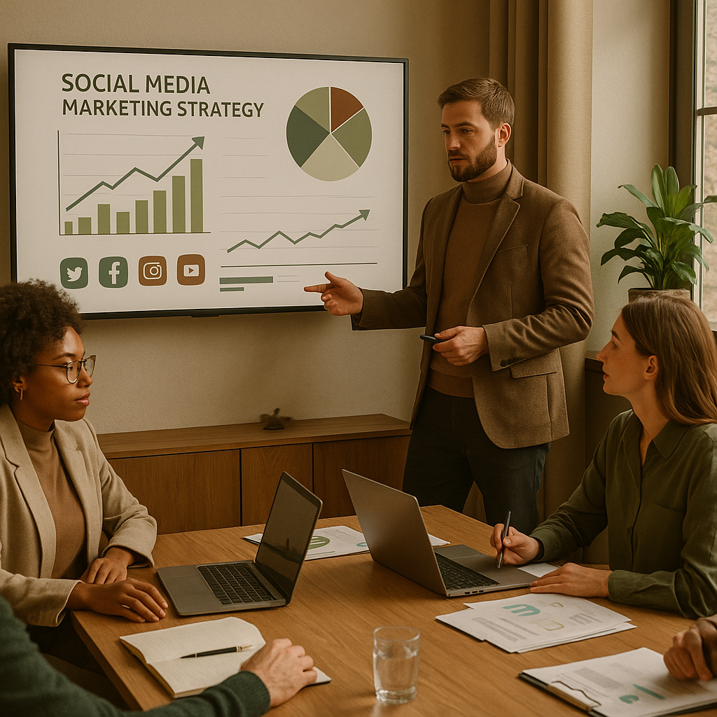 Mensen die actief zijn met een social media analyse dashboard