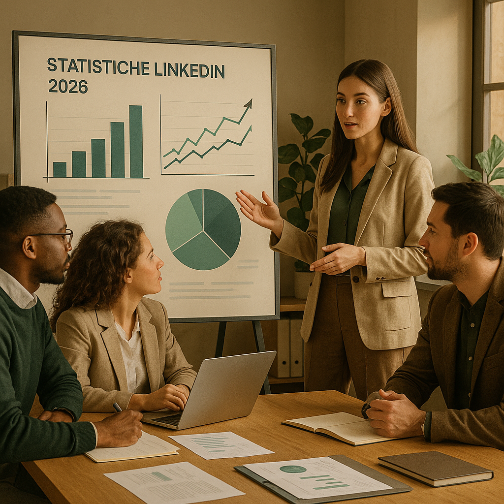 Dashboard di LinkedIn Analytics con grafici su engagement e crescita del pubblico per i social media marketer