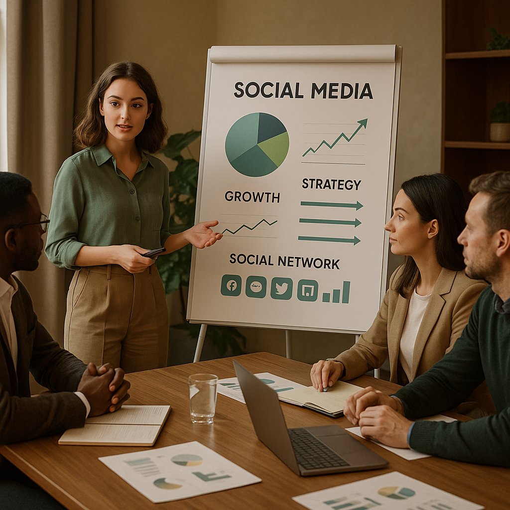 Équipe retail planifiant une strategie marketing reseaux sociaux avec contenus créateurs et storytelling produit sur un ordinateur portable