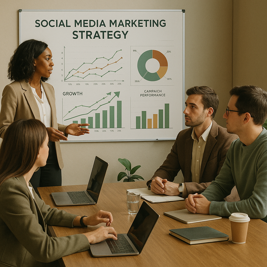 Dashboard con grafici di Facebook Analytics e metriche di performance delle campagne