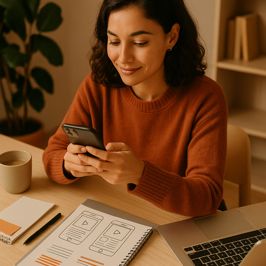 Concepto de la interfaz de Threads con funciones de chats en vivo para engagement en tiempo real y estrategia de crecimiento en Instagram