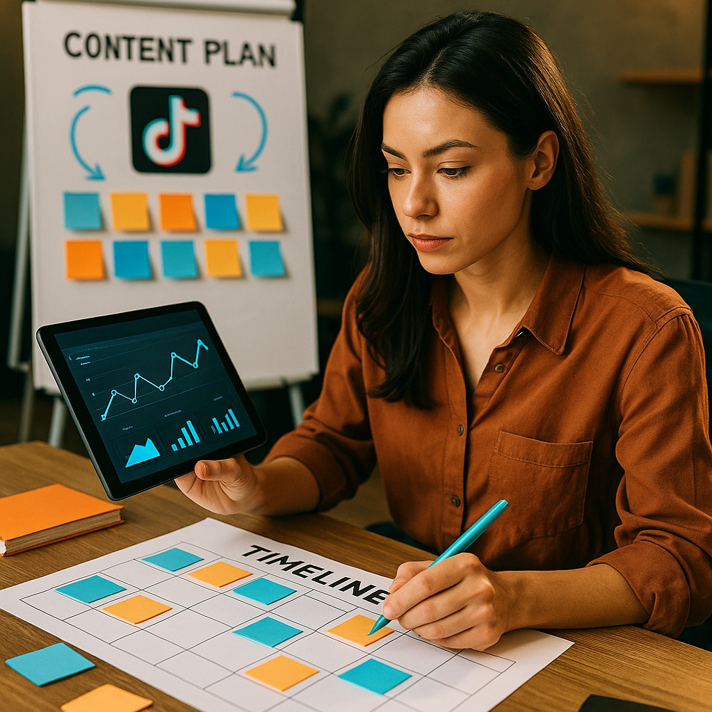 Creator bekijkt TikTok-updates en tijdlijnnotities voor groeiplanning in 2026