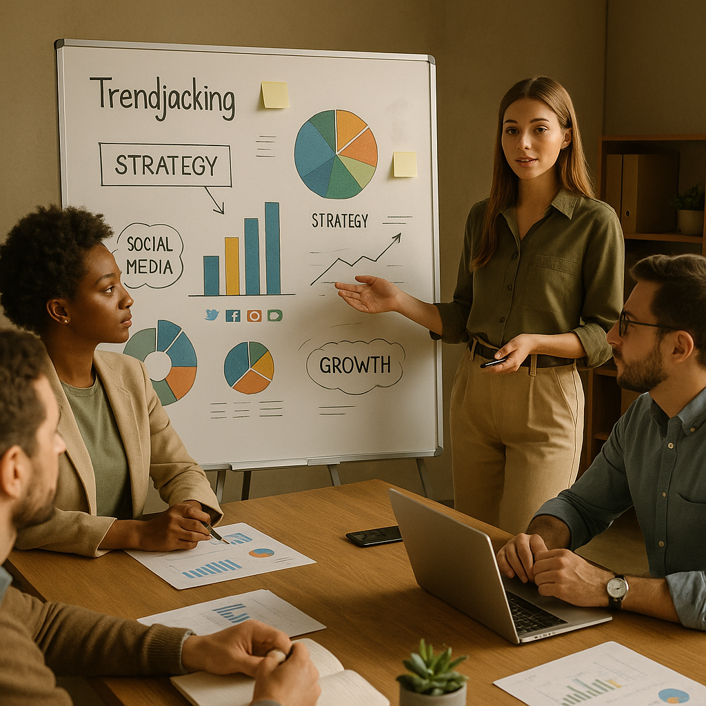 Equipo revisando tendencias en redes sociales para una estrategia de marketing en redes sociales
