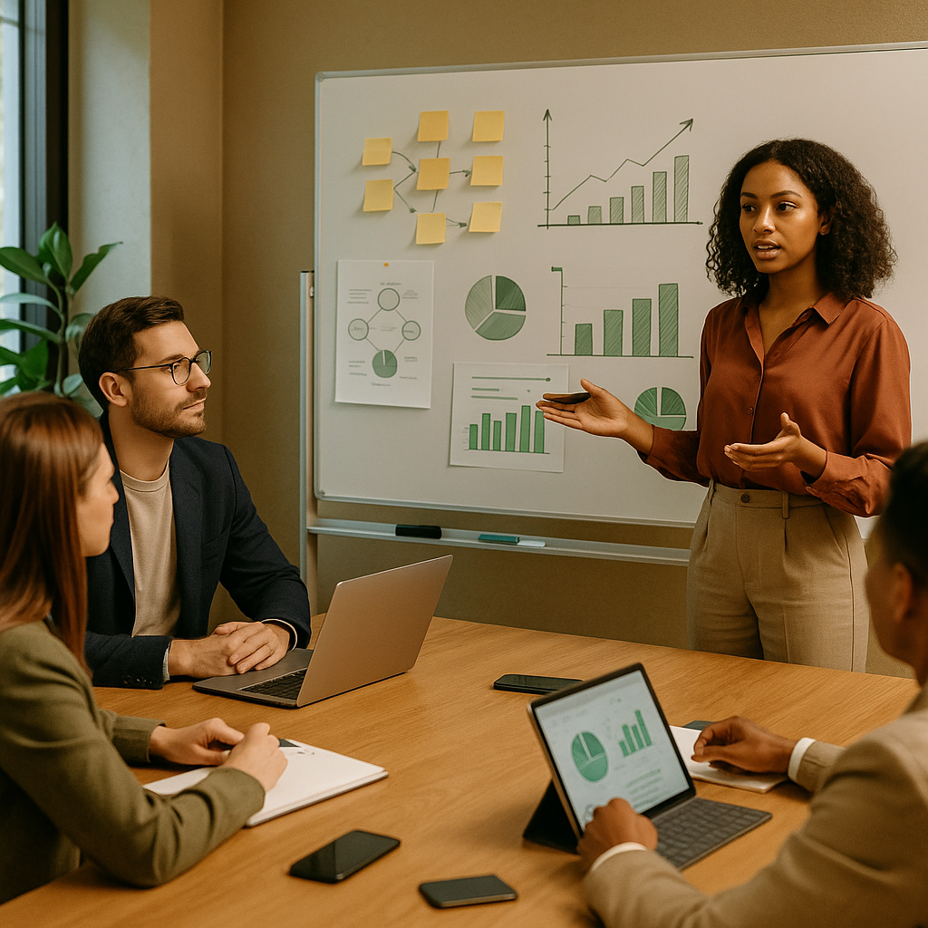 Team bespreekt een social media marketing strategie rond een trending onderwerp voor trendjacking in 2026