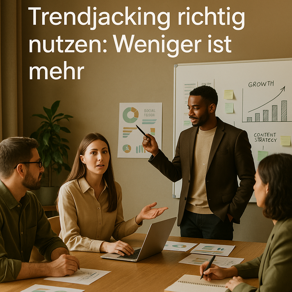 Team analysiert Social-Media-Trends für eine passende Content-Strategie