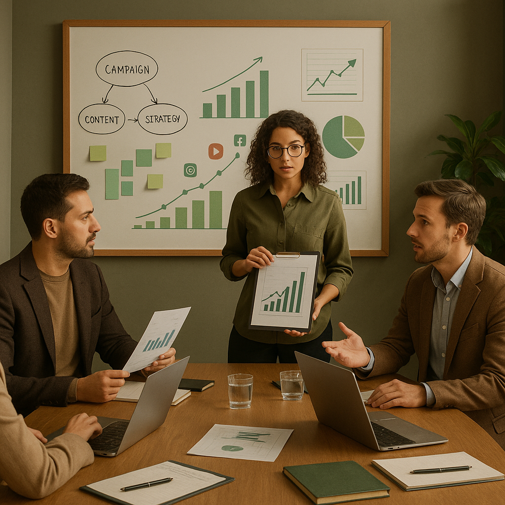 Abstrakte Pfeile, die sich von einem Social-Media-Icon nach außen ziehen, Symbol für Policy-Änderungen und Strategieveränderung