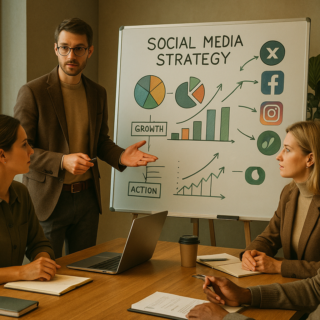 Illustratie van een socialmediadashboard met stijgende kosten voor linkposts op X