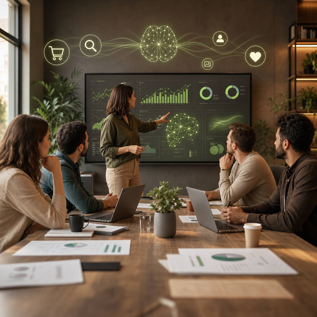 Illustratie van AI-gestuurde biedings- en budgetcontrole voor Search- en Shopping-campagnes in 2026