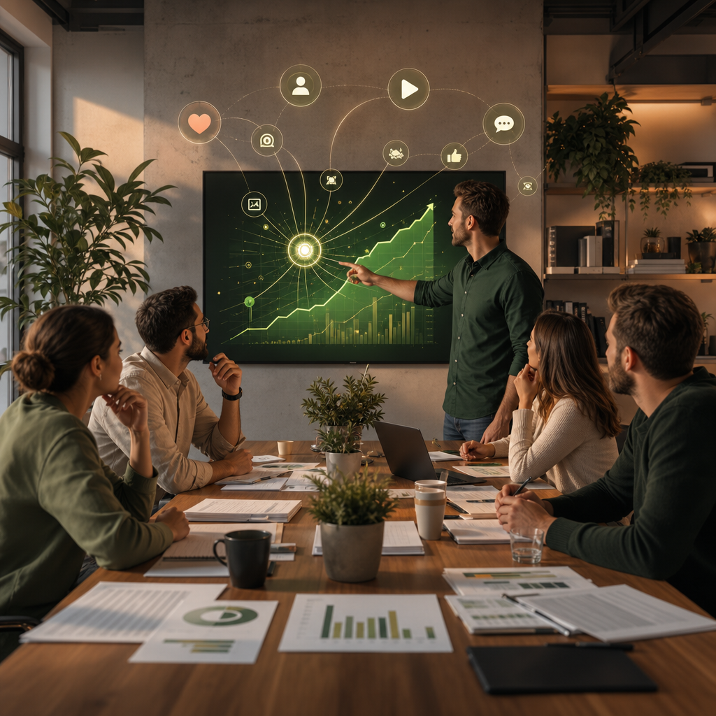 Illustration des contrôles AI Max et des données de campagne sur un tableau de bord moderne