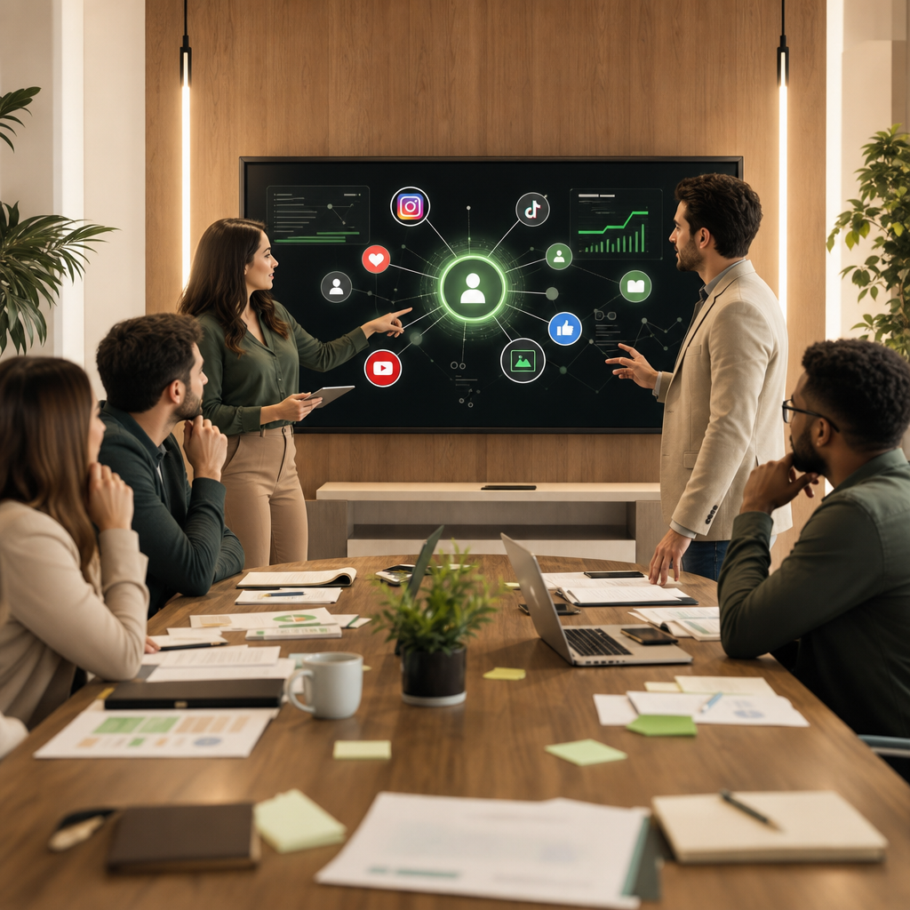 Illustration des signaux de classement, des métriques d’engagement et de la diffusion de contenu sur les réseaux sociaux en 2026