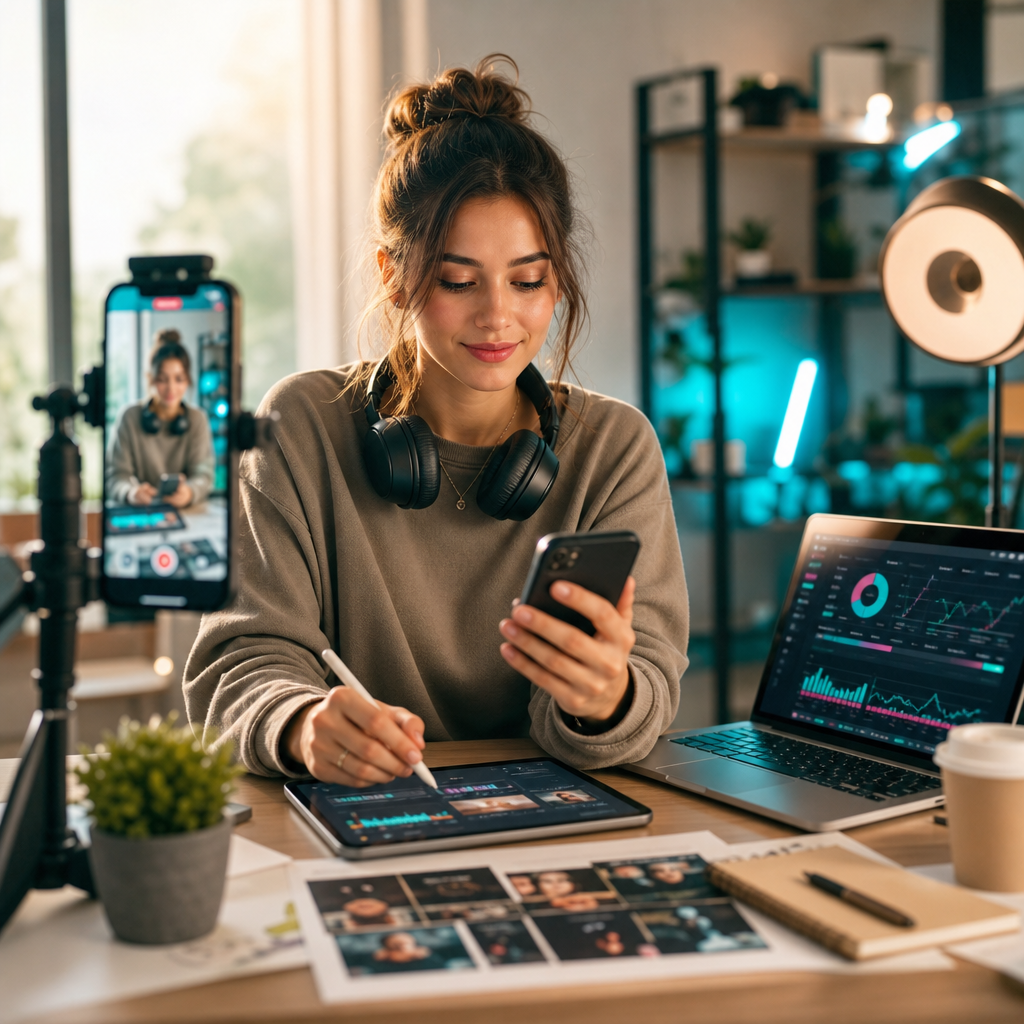 Creador usando canciones de TikTok UK en tendencia para mejorar el alcance y el engagement en TikTok