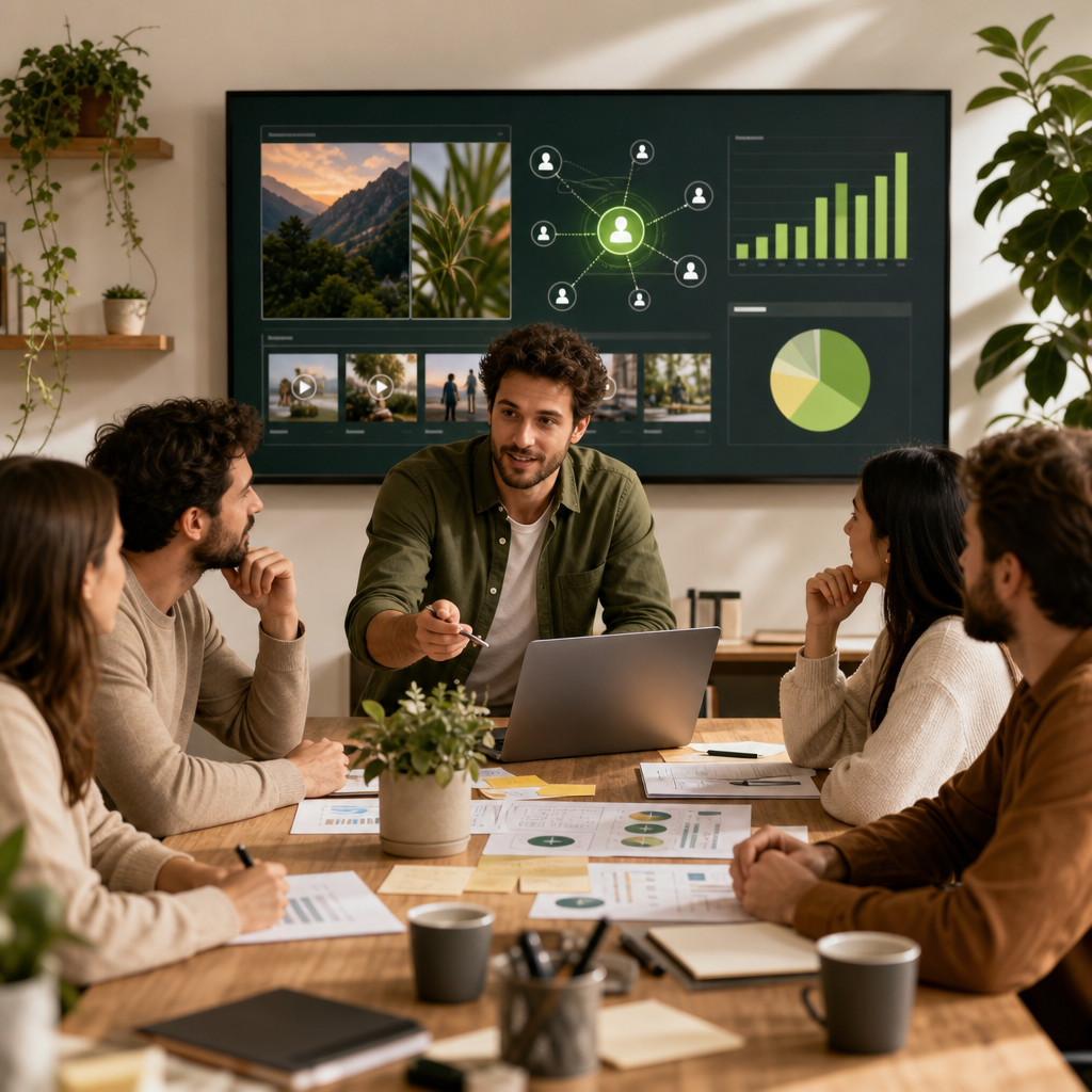 Workflow di creator per video biblici generati con AI e produzione social in outsourcing
