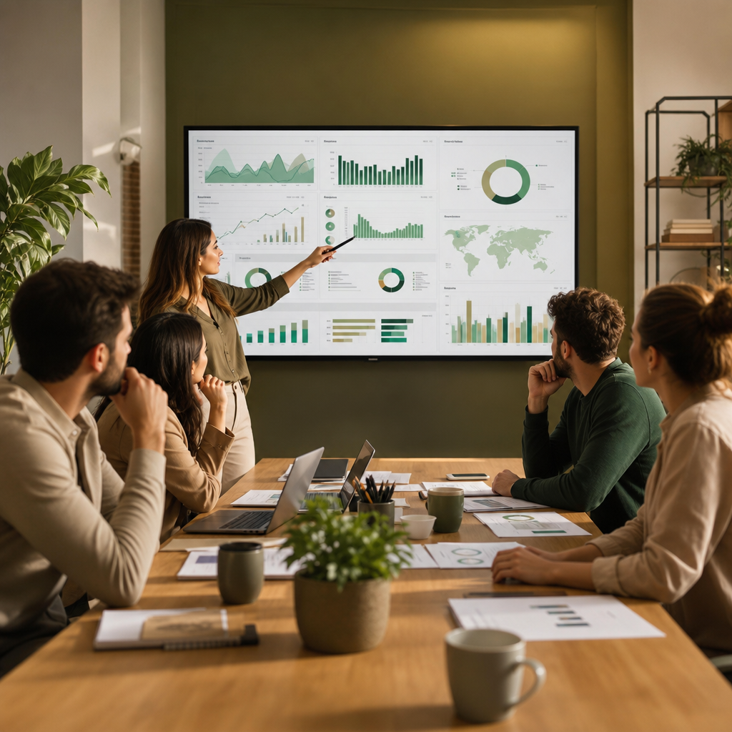 Una dashboard social media moderna con grafici, KPI e widget di reporting