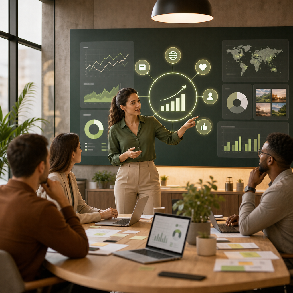 Dashboard view showing faster reporting, workflow automation, and enterprise social media operations in 2026