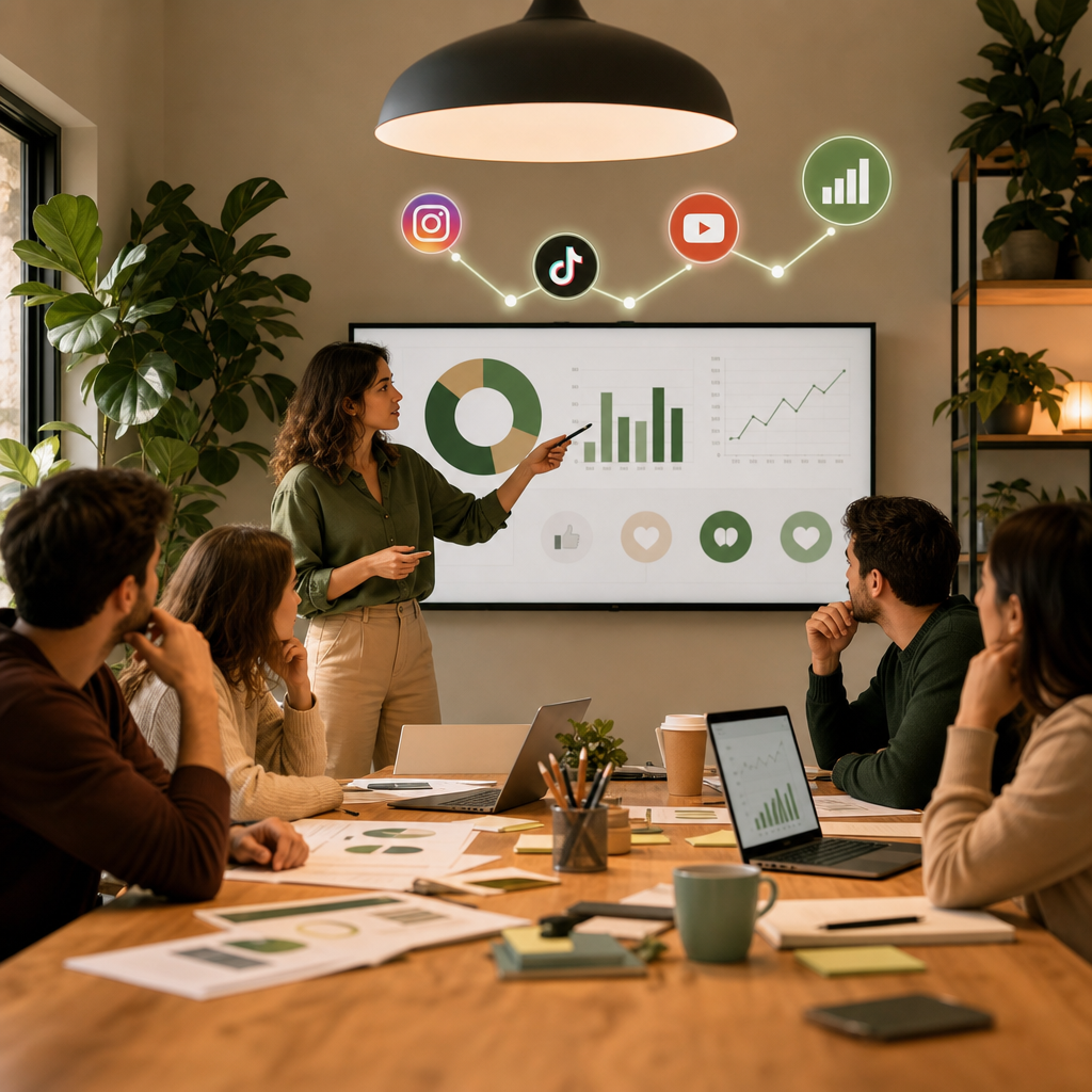 Dashboard con KPI social media su più piattaforme nel 2026