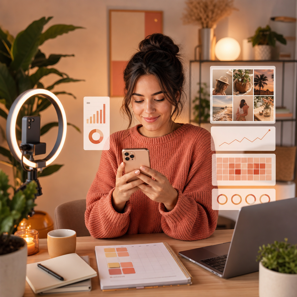 Tableau de bord Instagram montrant les meilleurs créneaux de publication et les tendances d’engagement pour 2026