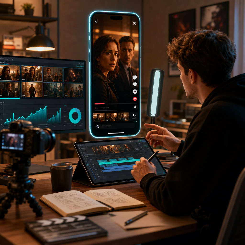 Akıllı telefon ekranında Netflix Clips dikey video akışı ve kısa içerik kartları