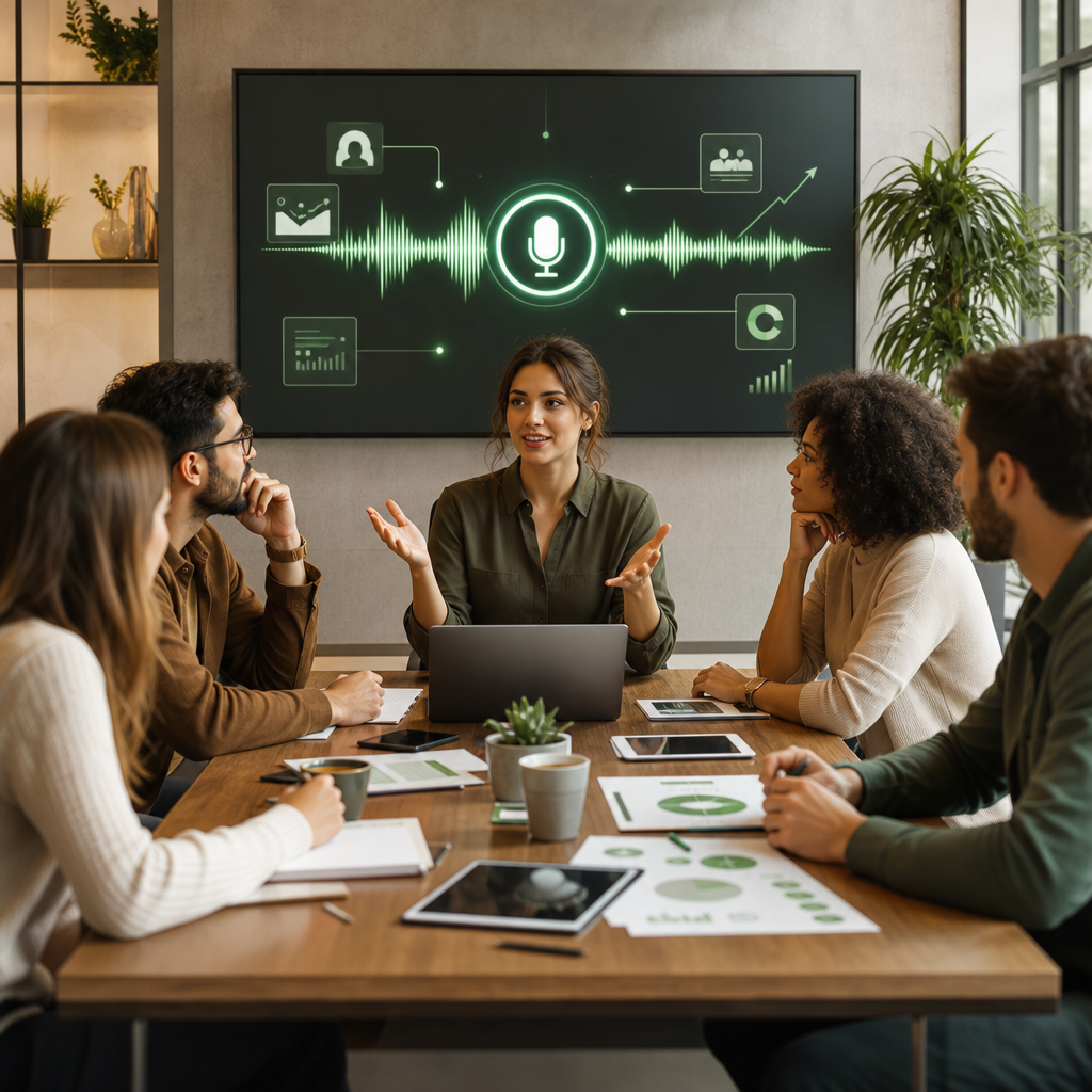 OpenAI Voice-Intelligence-Funktionen auf einem Dashboard mit Elementen für Social-Media-Planung