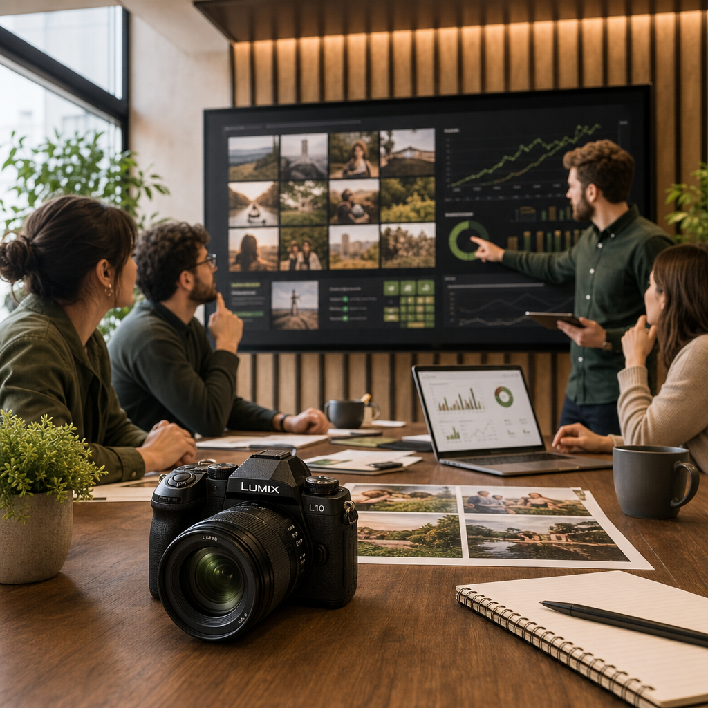 Panasonic Lumix L10 compact camera shown as a photography-focused tool for social media content creation