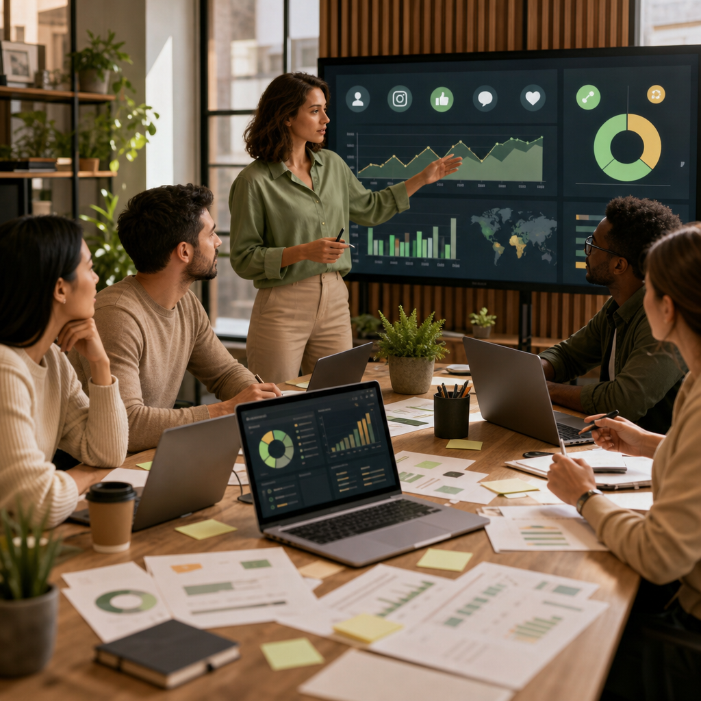 B2B SaaS marketing team reviewing product SEO strategy performance and search demand data
