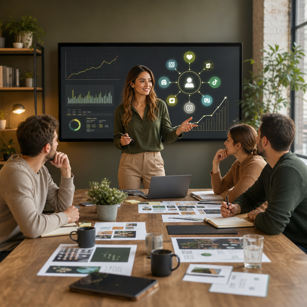 Illustration von Ranking-Signalen, Engagement-Metriken und Content-Verteilung über Social-Media-Plattformen im Jahr 2026