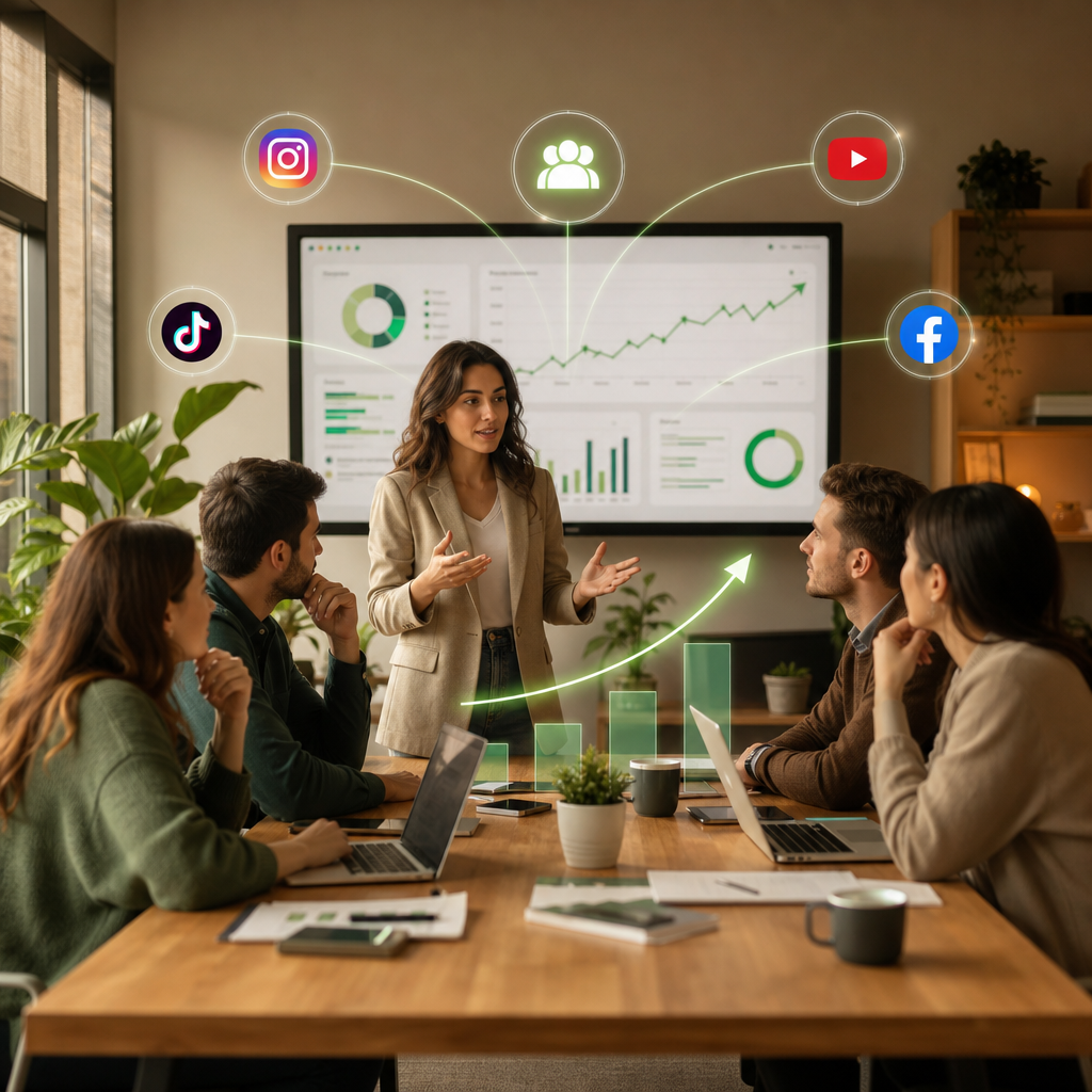 A marketer using Claude to plan social media content and manage a multi-platform workflow