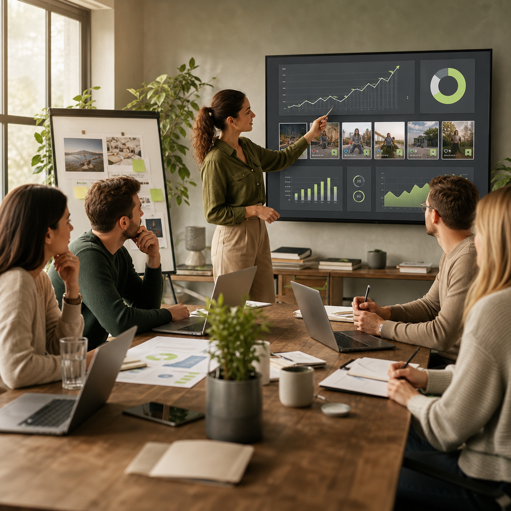 Analytics-Dashboard mit Social-Media-KPI-Charts und Performance-Trends