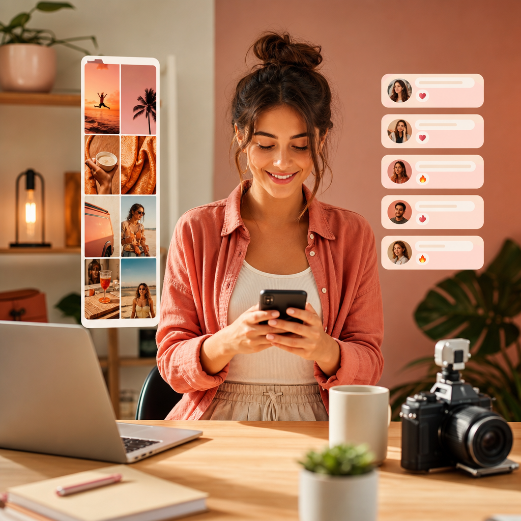Threads messaging-interface in een desktopbrowser met bediening voor sociale gesprekken.