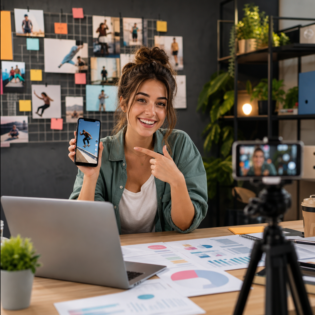 Concept dell'interfaccia TikTok Campus Hub per chat e feed universitari
