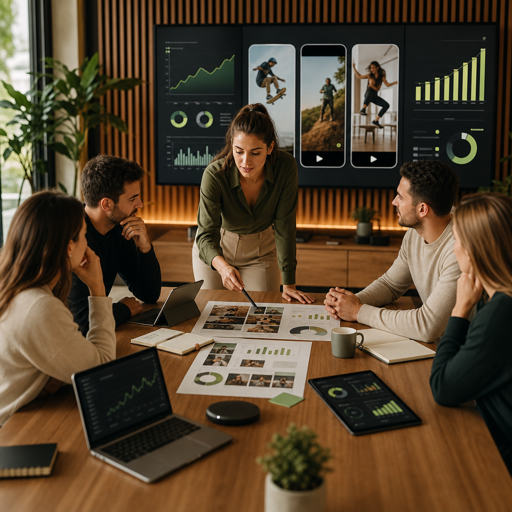 Creator analysiert Kurzvideo-Analytics und Retention-Muster auf einem Dashboard