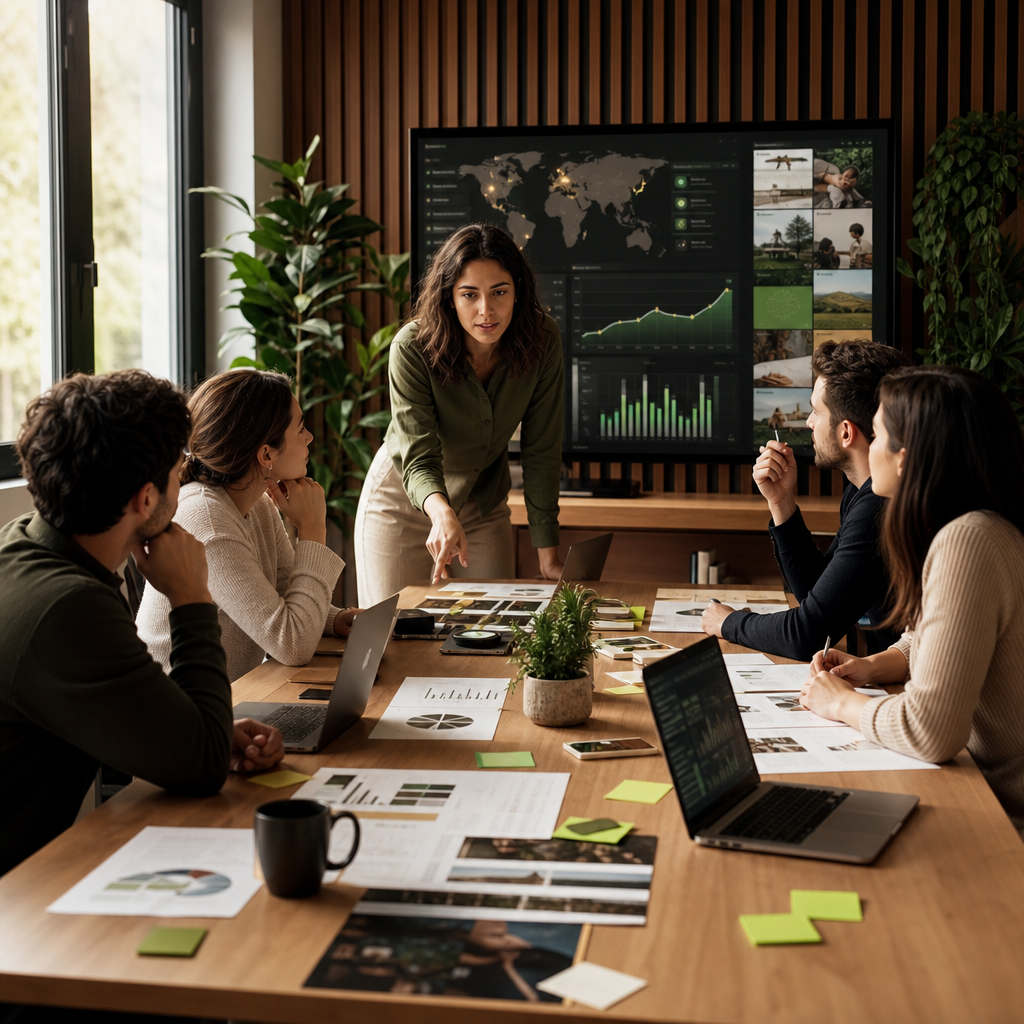 Concetto di gestione community creator-first per la strategia social media marketing