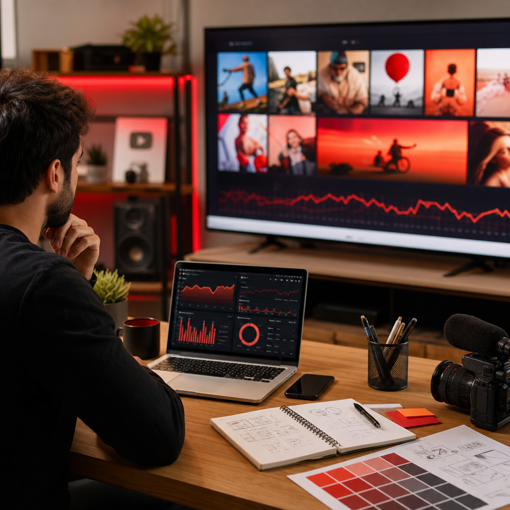 Televizyonda izlenen YouTube Shorts akışını gösteren modern bir salon ekranı.