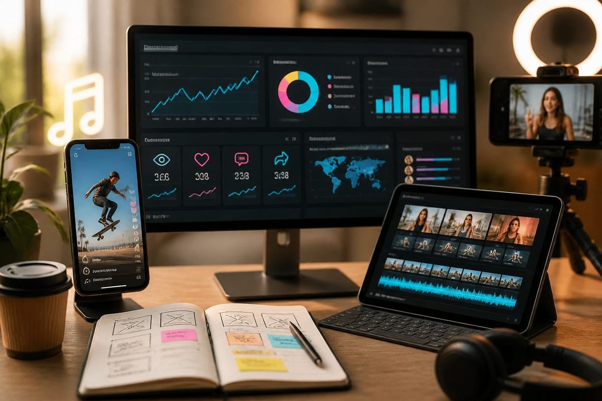 Dashboard strumenti TikTok per crescita, analytics e pianificazione
