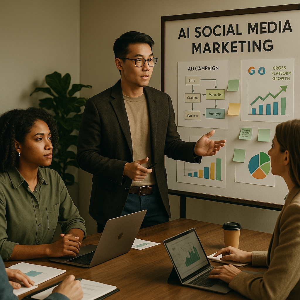 AI ad creative strategy 2026 dashboard with variant testing, Meta and Google controls, and creative performance metrics