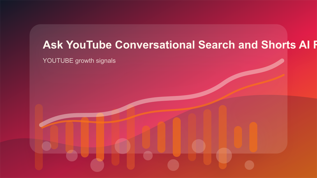 Ask YouTube Conversational Search and Shorts AI Remix Playbook 2 cover showing youtube growth signals, content workflow, and performance checks