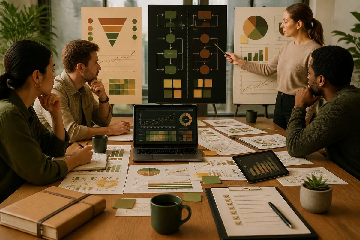 dati errati negli confronta workflow AI search briefing workspace with query map, ads dashboard, and source checklist