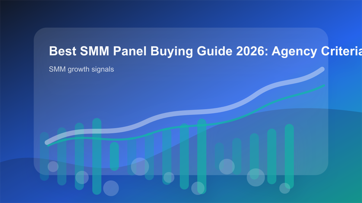 Best SMM Panel Buying Guide 2026: Agency Criteria, Risk Checks,  cover showing smm growth signals, content workflow, and performance checks
